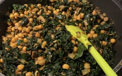 Spicey kale with chickpeas