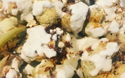 Warm Cauliflower salad with Cashew dressing